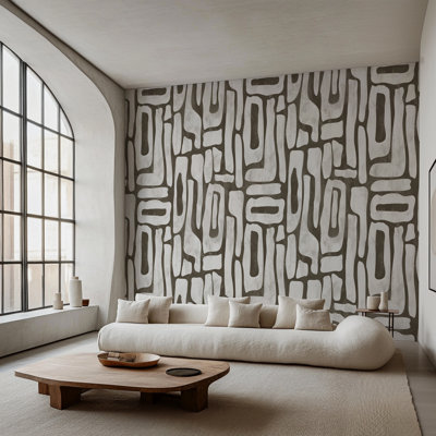 Earthy Abstract Shapes Wallpaper – Modern Organic