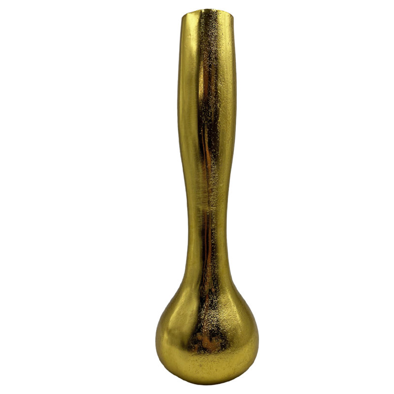 Kinzah Handmade Aluminum Table Vase, Gold
