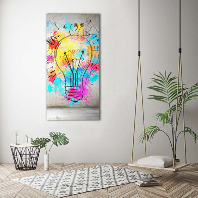 Colourful Light Bulb - Wrapped Canvas Print