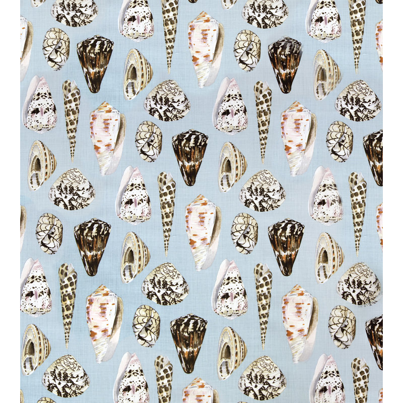 Jardin Coquina Linen Fabric, Multi/Sea Blue