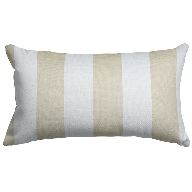 Vertical Stripe Outdoor Rectangular Throw Pillow, Sand