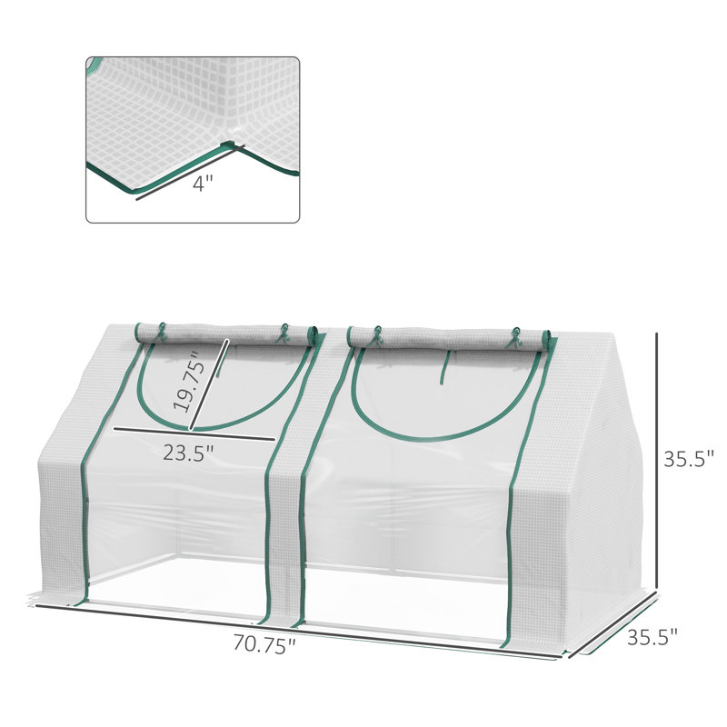 Outsunny 6' X 3' X 3' Portable Greenhouse, Clear