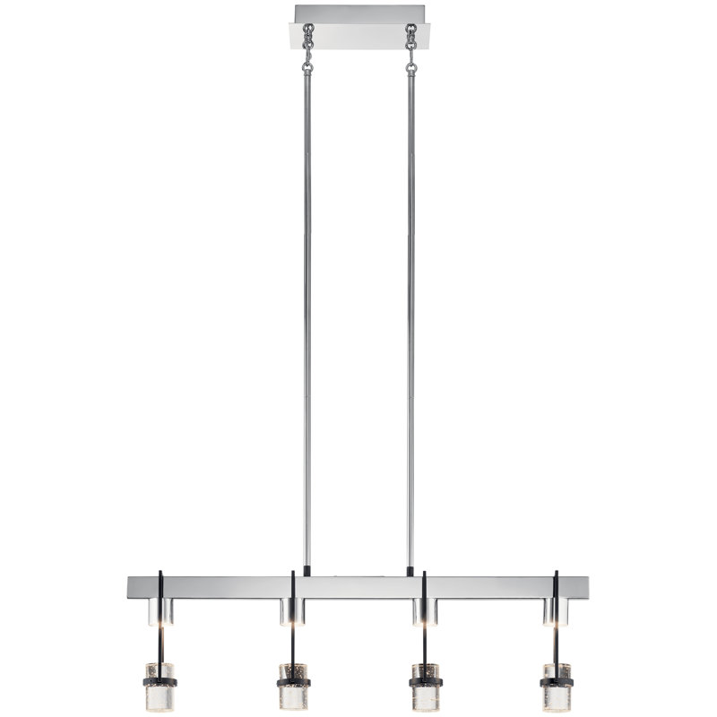 4 - Light Chrome/Matte Black LED Kitchen Island Pendant