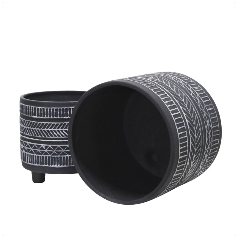 S / 2 POT DE FLEURS 6/8 "NOIR