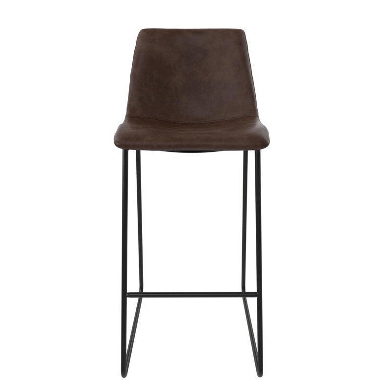 Bowden Upholstered Molded Barstool, Brown