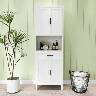 70.9-Inch Modern Tall Freestanding Bathroom Storage Cabinet With 1-Drawer And Open Storage