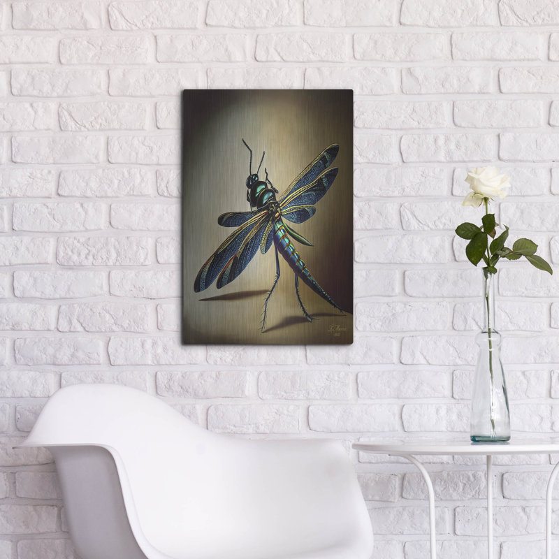 «Dragonfly» par Tanya Mavric sur métal, H 24 po x l 16 po