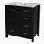 Meuble-lavabo 30 po avec lavabo en céramique, noir