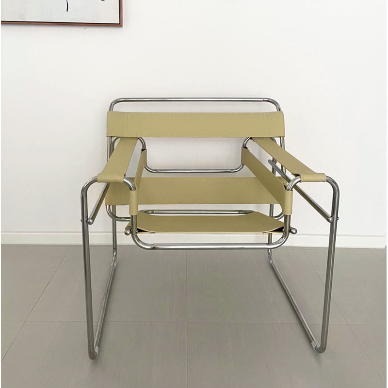 Fauteuil d'appoint Danta, Cuir selle beige