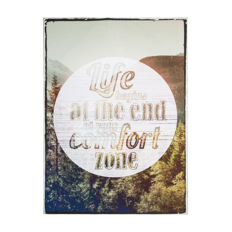Art for the Home Life Begins Forest Scene Inspirational Saying Typography Canvas