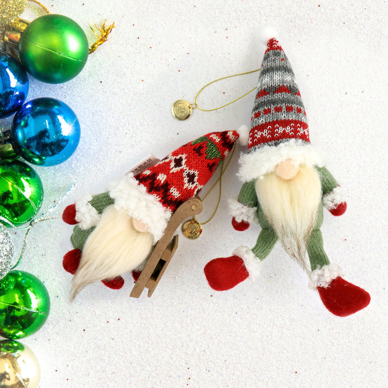 Ensemble de 2 figurines gnome en peluche