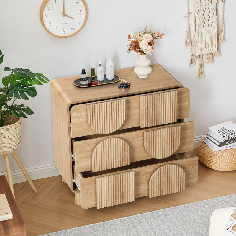 Commode moulée à 3 tiroirs, Jaune