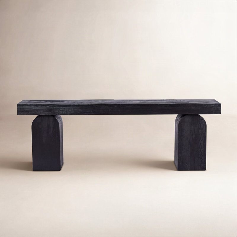 Juna 78'' Solid Wood Console Table, Black Elm Veneer