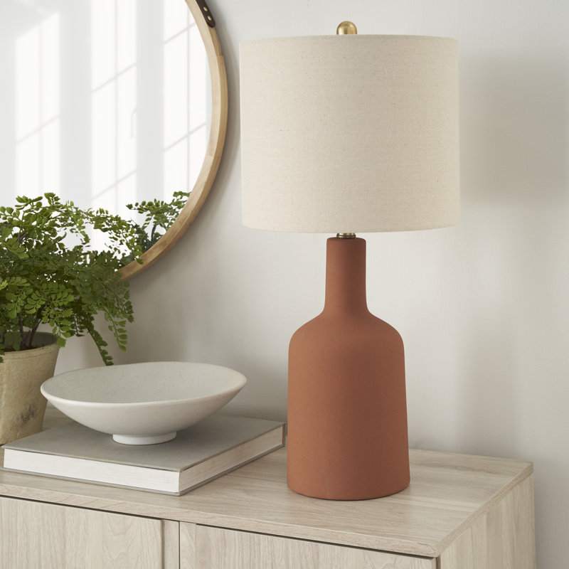 Kizzire Ceramic Table Lamp, Orange