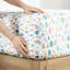 Ensemble de 3 draps en flanelle de coton TG avec motif de sapin de Noël blanc