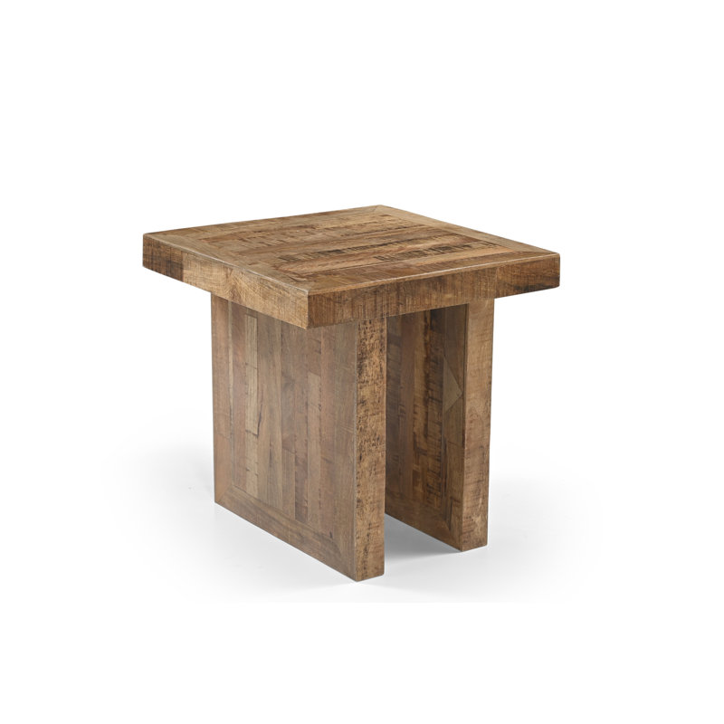 Lampe de table en bois massif MacLure avec finition rustique