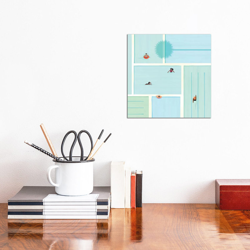 Saturdays At The Pool by Modern Tropical - Wrapped Canvas Print, 30.48cm H x 30.48cm W x 1.91cm D