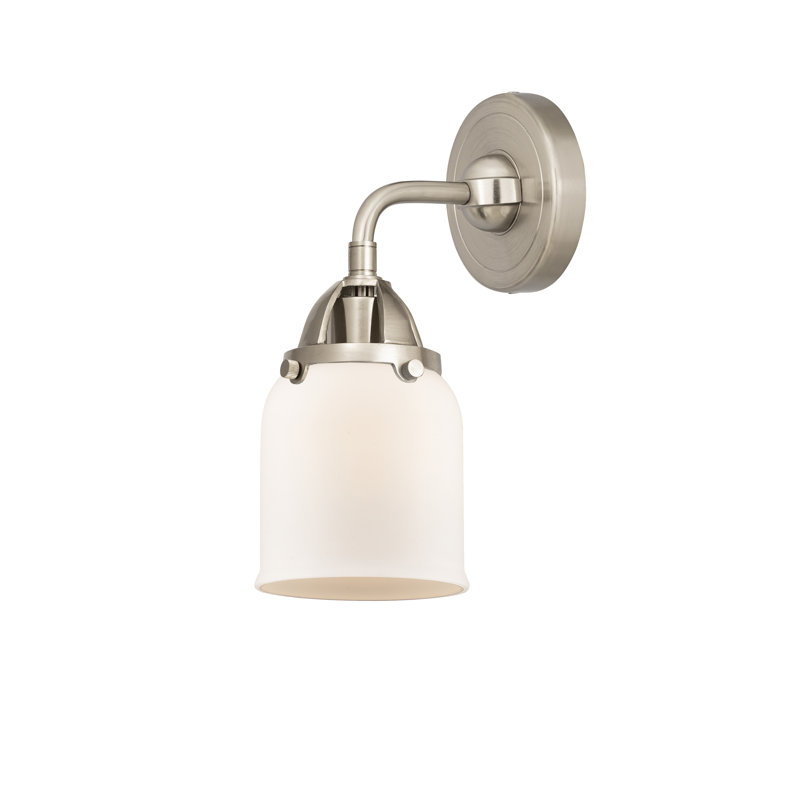 Shauna Armed Sconce, Matte White, Incandescent, Brushed Satin Nickel