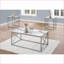 Ensemble de tables basses 3 pièces en métal gris avec aspect marbre blanc - Robuste Spacieux pour le salon
