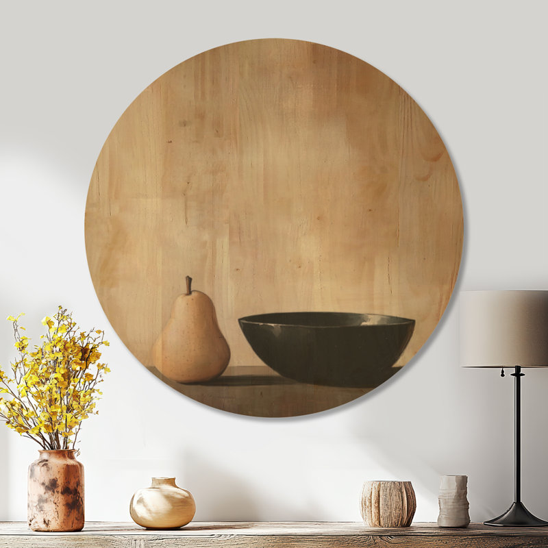 Table Matin Calme - Coupe à fruits ronde en bois - Décoration murale, Rond 23 po, Rond