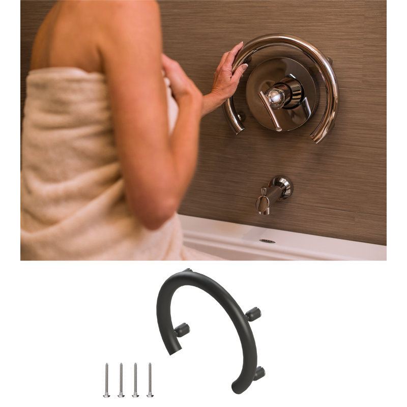 INVISIA Accent Ring in Matte Black, Designer Luxury Grab Bar 2-in-1 (500 lb. Capacity)
