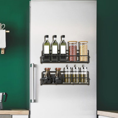 1/2/4 Pcs Magnetic Refrigerator Storage Rack Punch-free Anti-slip Great Load Bearing Strong Magnet