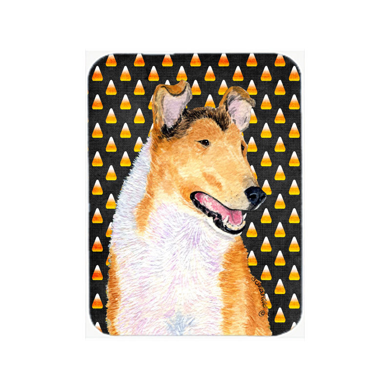 Planche à découper en verre caroline lisse collie Halloween Candy Corn