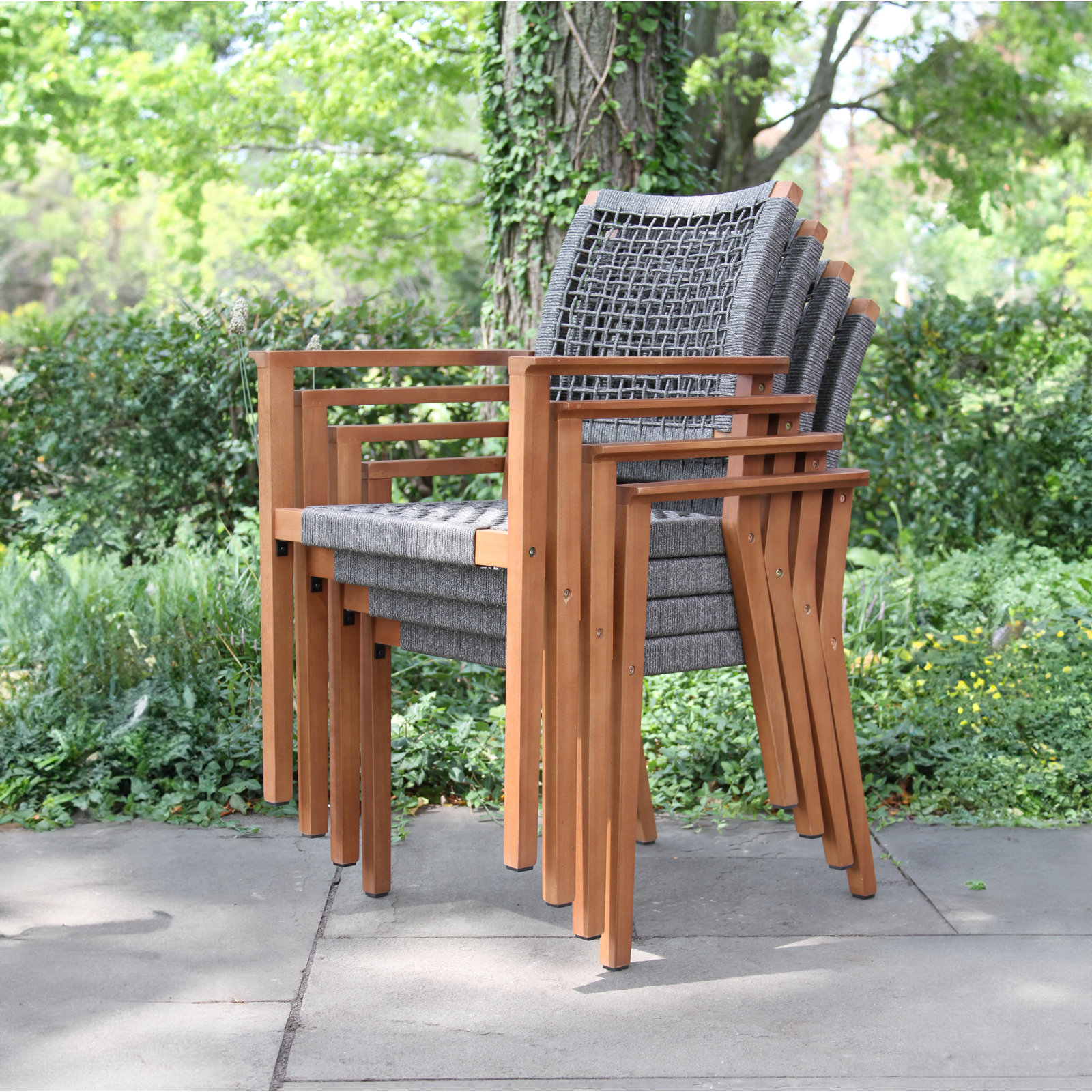 Fleur 63" Eucalyptus Patio Dining Set