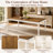 Rustic Wood Dining Table - Rectangular Design with Carved Turned Legs for Kitchen & Dining Room