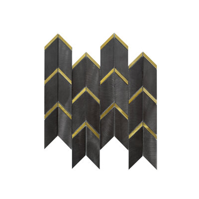 Twilight Aluminium Chevron Mosaic Tile