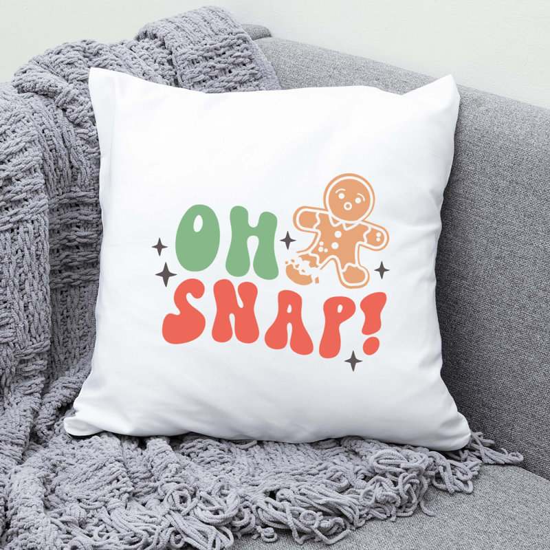 ChristmasCuteQuotes-05 Reversible Throw Pillow, 16" x 16"