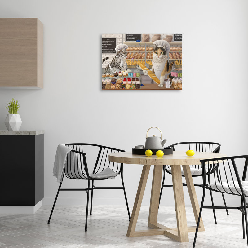  Art mural sur toile Meow Bakery, H 20 po x l 30 po