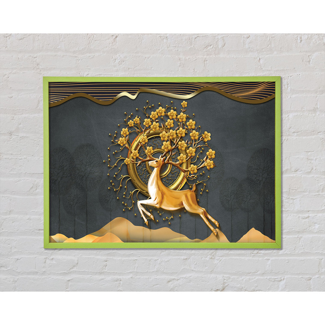 Guto The Gold Flower Stag Tree - Einzelner Bilderrahmen Kunstdrucke