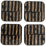 Culley Glass Square 4 Piece Coaster Set With Holder