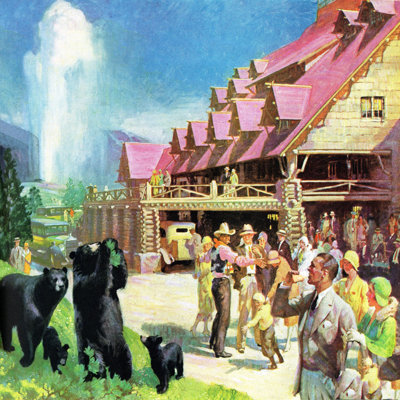 « yellowstone inn », reproduction d’art sur toile tendue