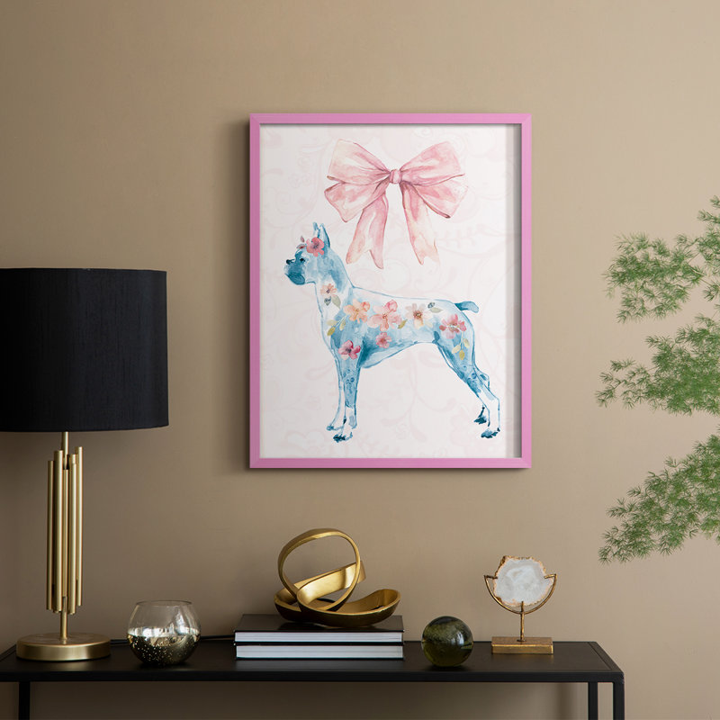 Sassy Lassie, reproduction encadrée - bois massif, H 15 po x l 12 po, Rose