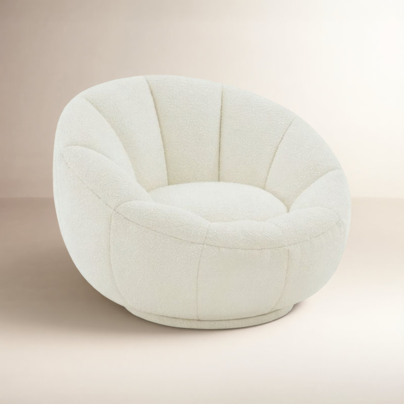 Fauteuil demi-tonneau pivotant de 35,8 po Dama
