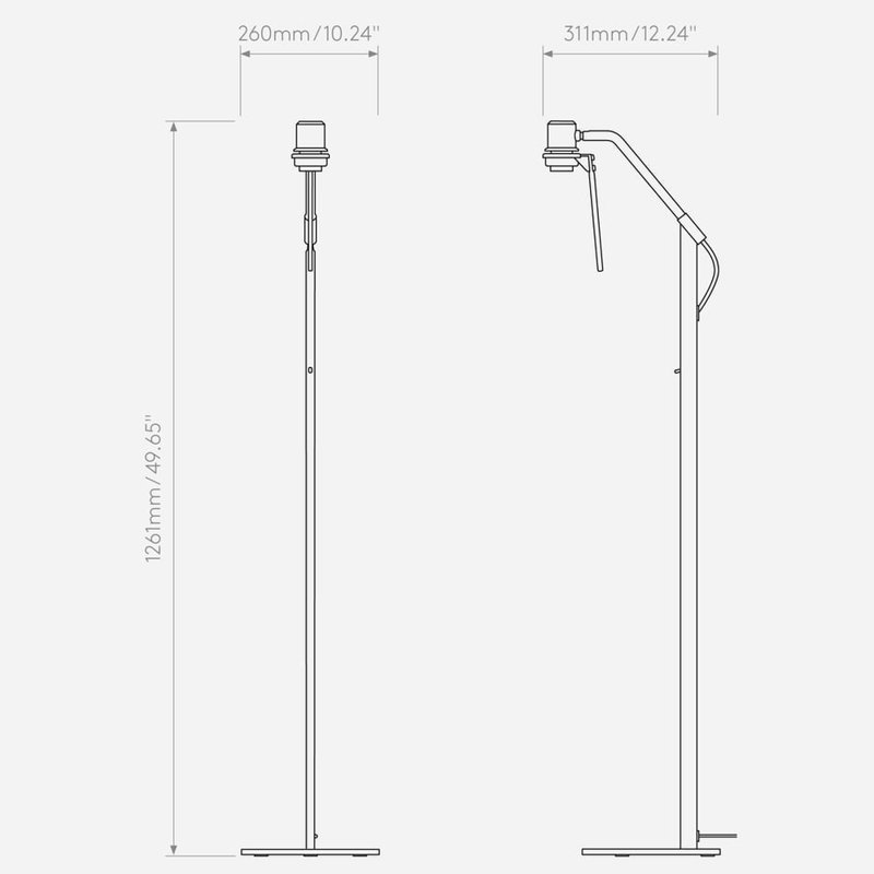 Edward Task Floor Lamp Set, Matt Gold