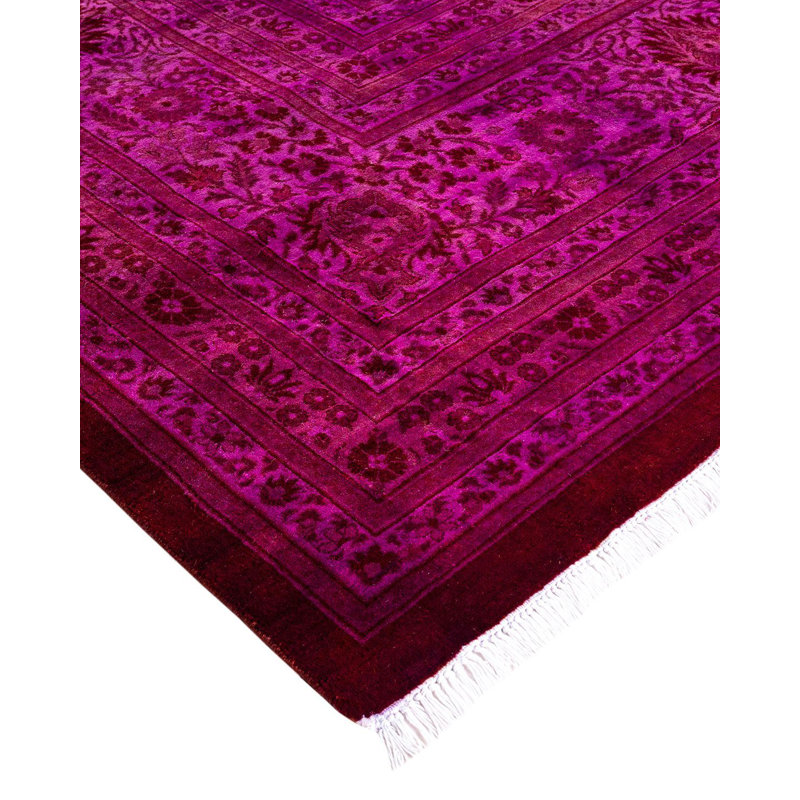 Squalle One-of-a-Kind 10' 10" X 15' 10" New Age Rectangular Wool Area Rug Pink