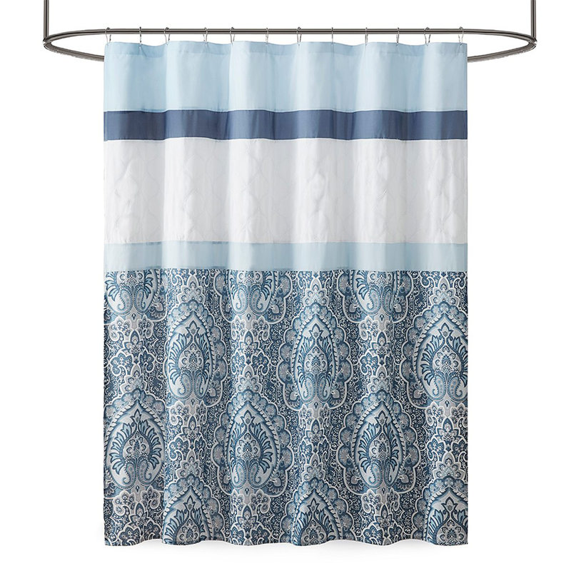 Printed And Embroidered Shower Curtain