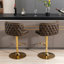 Tabourets de bar pivotants à hauteur de siège réglable, tabourets de bar rembourrés en polyuréthane moderne avec dossier complet capitonné, pour pub à domicile et îlot de cuisine (ensemble de 2)-413706413
