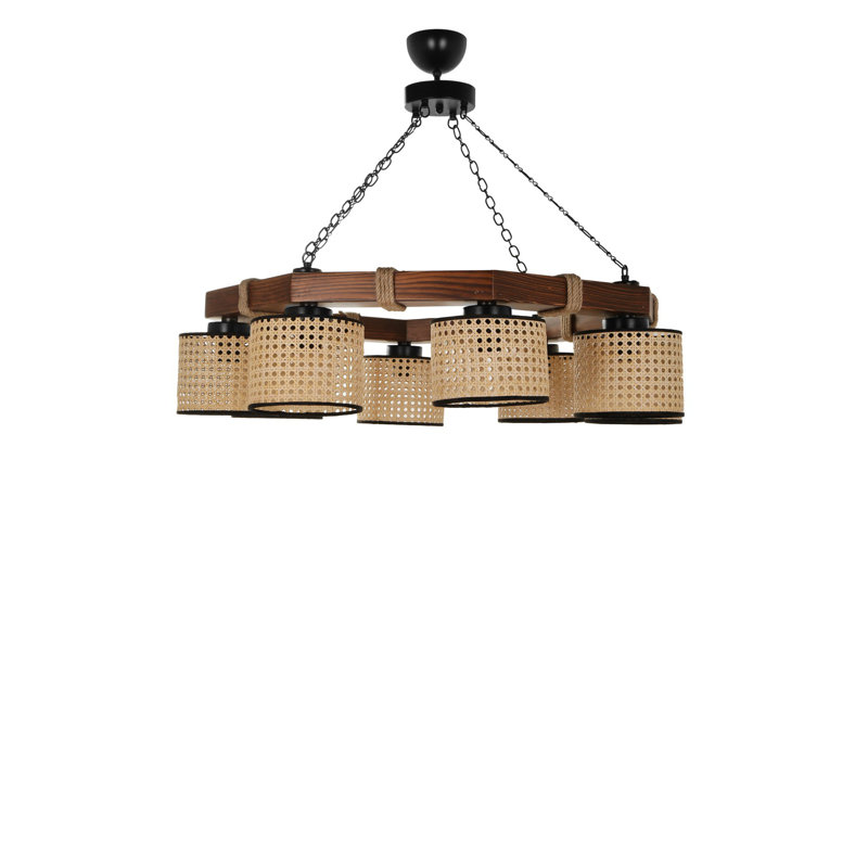 Lustre unique à 8 lumières Josee, Brun