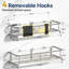 Adhésif pour chariot de douche, organisateurs de douche de salle de bain sans perceuse, avec crochets amovibles, tablettes de douche antirouille, support de douche mural, paquet de 2, argent