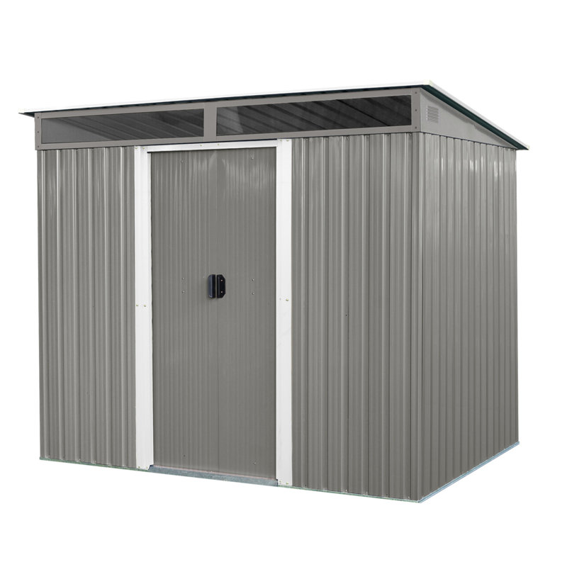 Outdoor Metal Storage Transparent Plate, Gray, 77.25" H x 93.75" W x 68.5" D