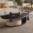 Modern minimalist oval solid wood coffee table-103550145