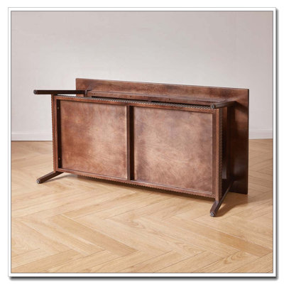 Solid Wood Rectangular Coffee Table with Storage Shelf