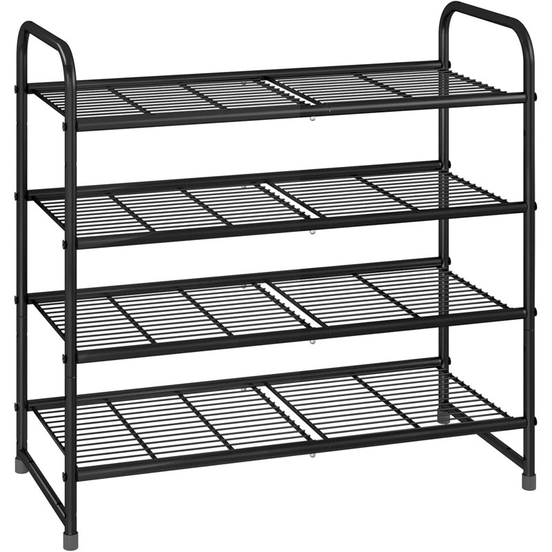 Simple Trending Stackable Shoe Rack, Black