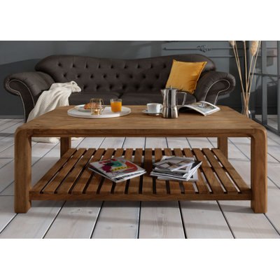 Bueno Solid Wood Four Leg Coffee Table with Storage