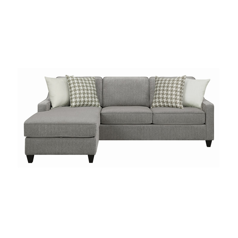 Isla Upholstered L-Shaped Sectional Reversible, Charcoal  Polyester Blend
