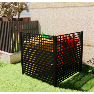 2 Panels Metal Privacy Screen, Outdoor Privacy Panels, Trash Can Enclosure, Air Conditioner Fence, Pool Equipment Enclosure, Backyard Fencing, Rose Black
